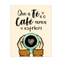 Placa Decorativa 20x25 Fé e Café para Cantinho do Café Cozinha Padaria - PR002 Placa Decorativa 20x25 Fé e Café para Cantinho do Café Cozinha Padaria - PR002