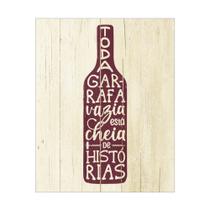 Placa Decorativa 20x25 Garrafa de Vinho Adega - PR038