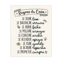 Placa Decorativa 20x25 Regras da Casa - PR005