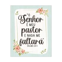 Placa Decorativa 20x25 Salmo 23 O Senhor é Meu Pastor