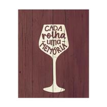 Placa Decorativa 20x25 Taça de Vinho Adega - PR037