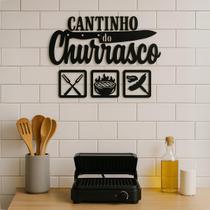 Placa Decorativa 4 Peças mdf Cantinho do Churrasco Area Goumert