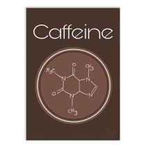 Placa Decorativa A2 Café Fórmula Molecular Cafeina