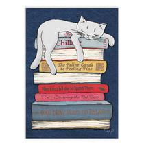Placa Decorativa A2 Engraçada Livros para Gatos