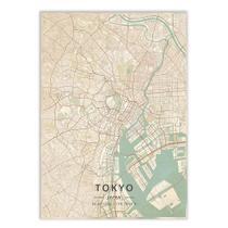 Placa Decorativa A2 Mapa 01 Tokyo Japão Viagem Turismo - Bhardo
