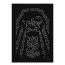 Placa Decorativa A2 Odin Deus Mitologia Nordica Moldura