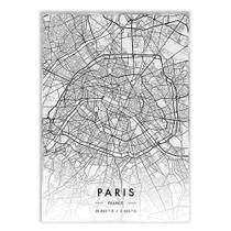 Placa Decorativa A2 Paris França Mapa Pb Viagem Turismo - Bhardo