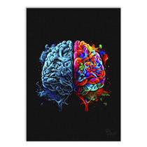 Placa Decorativa A2 Psicologia Cérebro Humano Pintura