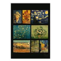 Placa Decorativa A2 Van Gogh Noite Colagem Varias Obras