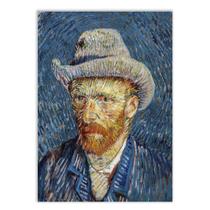 Placa Decorativa A2 Van Gogh Retrato Azul Chapéu