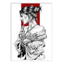 Placa Decorativa A3 Gueixa Arte Japonesa Tumblr Aesthetic - Bhardo
