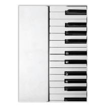Placa Decorativa A3 Instrumento Musical Piano Realista Teclado