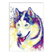 Placa Decorativa A3 Lobo Pintura Colorida Animais - Bhardo