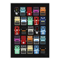 Placa Decorativa A3 Pedais De Guitarra Pedal Musica Rock