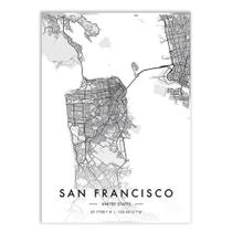 Placa Decorativa A3 San Francisco Estados Unidos Mapa Pb