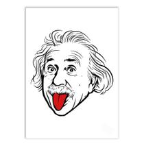 Placa Decorativa A4 Albert Einstein Lingua - Bhardo