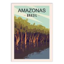 Placa Decorativa A4 Amazonas Brasil Estados Viagem Poster