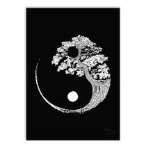 Placa Decorativa A4 Arvore Yin Yang Taoísmo Decoração