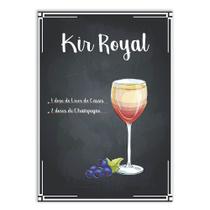 Placa Decorativa A4 Bar Bebidas Drink Kir Royal Decoração