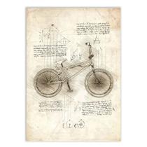 Placa Decorativa A4 Bicicleta Patente Retro Projeto