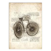Placa Decorativa A4 Bicicleta Retro Projeto Patente Vintage