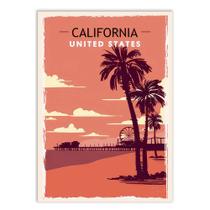 Placa Decorativa A4 Califórnia Estados Unidos Usa Viagem
