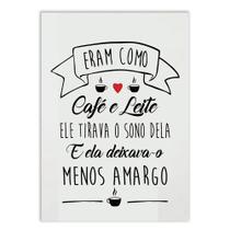 Placa Decorativa A4 Casal Como Café Com Leite Frases Decoração - Bhardo