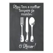 Placa Decorativa A4 Cozinha O Melhor Tempero É O Amor Decoração