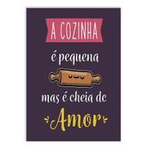 Placa Decorativa A4 Decoração Cozinha Pequena Cheia De Amor Decoração