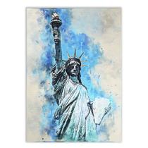 Placa Decorativa A4 Estátua Da Liberdade Nova Iorque Eua - Bhardo