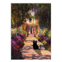 Placa Decorativa A4 Gato Engraçada Jardim Claude Monet Arte