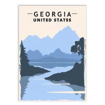 Placa Decorativa A4 Geórgia Estados Unidos Usa Viagem
