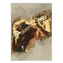 Placa Decorativa A4 Guitarra Clássica Histórica Angus Rock