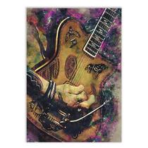 Placa Decorativa A4 Guitarra Clássica Histórica Johnny