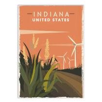 Placa Decorativa A4 Indiana Estados Unidos Usa Viagem