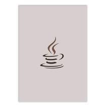Placa Decorativa A4 Java Minimalista Programação Bege Decoração