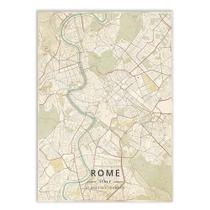 Placa Decorativa A4 Mapa 01 Roma Itália Viagem Turismo - Bhardo