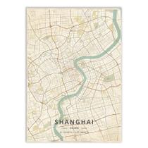 Placa Decorativa A4 Mapa 01 Shangai China Viagem Turismo