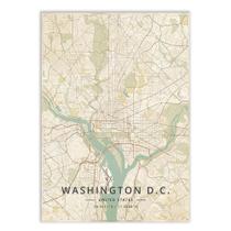 Placa Decorativa A4 Mapa 01 Washington Estados Unidos