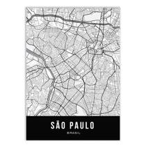 Placa Decorativa A4 Mapa Cidade São Paulo Sp Brasil Poster