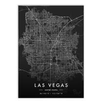 Placa Decorativa A4 Mapa Las Vegas Nevada Estados Unidos