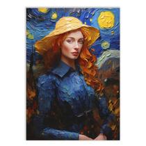 Placa Decorativa A4 Monalisa Releitura Estilo Van Gogh Poster