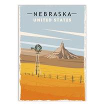 Placa Decorativa A4 Nebraska Estados Unidos Usa Viagem