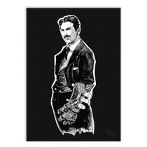 Placa Decorativa A4 Nikola Tesla Heroi Cyberpunk Ficcao