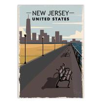 Placa Decorativa A4 Nova Jersey Estados Unidos Usa Viagem