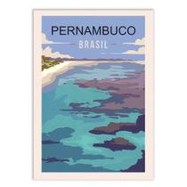 Placa Decorativa A4 Pernambuco Brasil Estados Viagem Poster