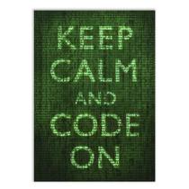Placa Decorativa A4 Programação Keep Calm And Code On Poster