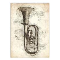 Placa Decorativa A4 Saxofone Instrumento Musical Projeto