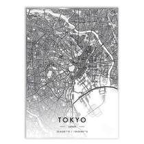 Placa Decorativa A4 Tokyo Japão Mapa Pb Viagem Turismo - Bhardo