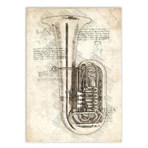 Placa Decorativa A4 Trompete Instrumento Musical Projeto Patente